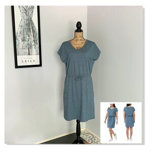 32 Degrees Short Sleeve Dress w/Pockets in Heather Porcelain Blue Sz M NWOT
